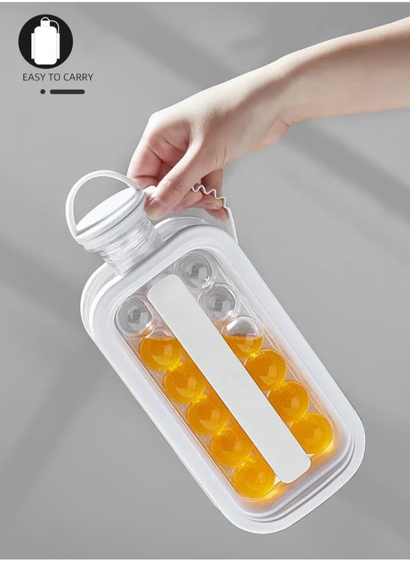 Beauenty - Ice Cube Trays 2 in 1 Portable Ice Ball Maker Kettle With 17 Grids Flat Body Lid Cooling Ice Pop/Cube Molds For  Cocktail ,Coffee , Juice, Water - Image 1