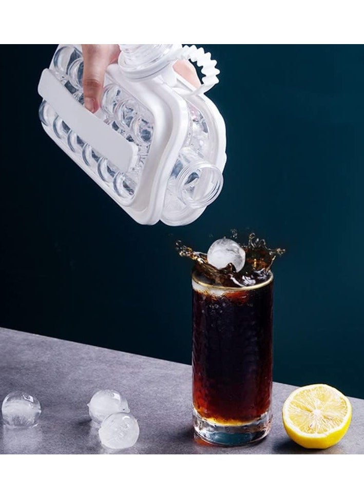 Beauenty - Ice Cube Trays 2 in 1 Portable Ice Ball Maker Kettle With 17 Grids Flat Body Lid Cooling Ice Pop/Cube Molds For  Cocktail ,Coffee , Juice, Water - Image 1