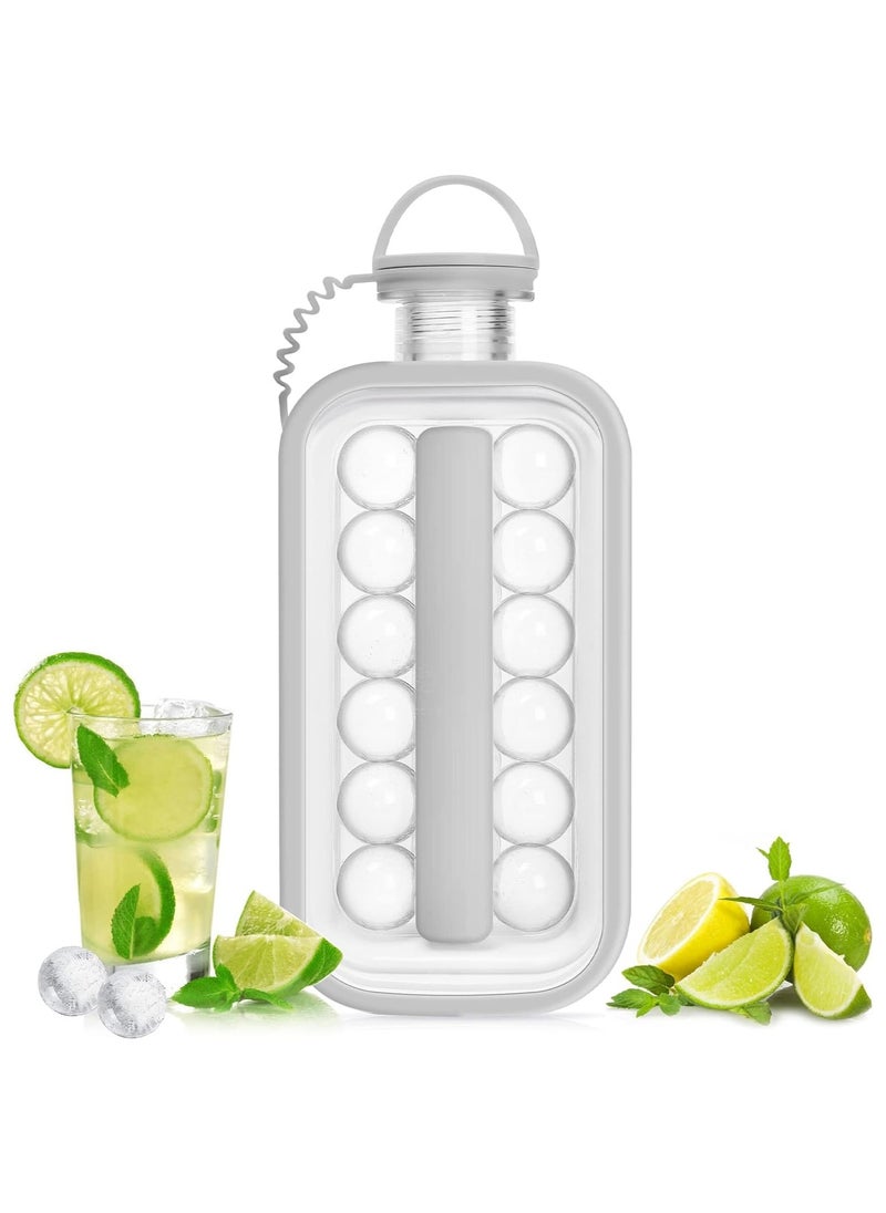 Beauenty - Ice Cube Trays 2 in 1 Portable Ice Ball Maker Kettle With 17 Grids Flat Body Lid Cooling Ice Pop/Cube Molds For  Cocktail ,Coffee , Juice, Water - Image 1