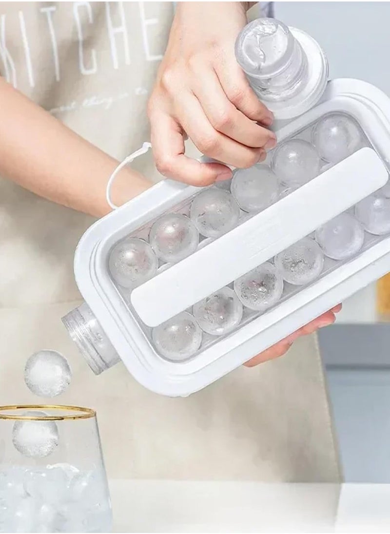 Beauenty - Ice Cube Trays 2 in 1 Portable Ice Ball Maker Kettle With 17 Grids Flat Body Lid Cooling Ice Pop/Cube Molds For  Cocktail ,Coffee , Juice, Water - Image 1