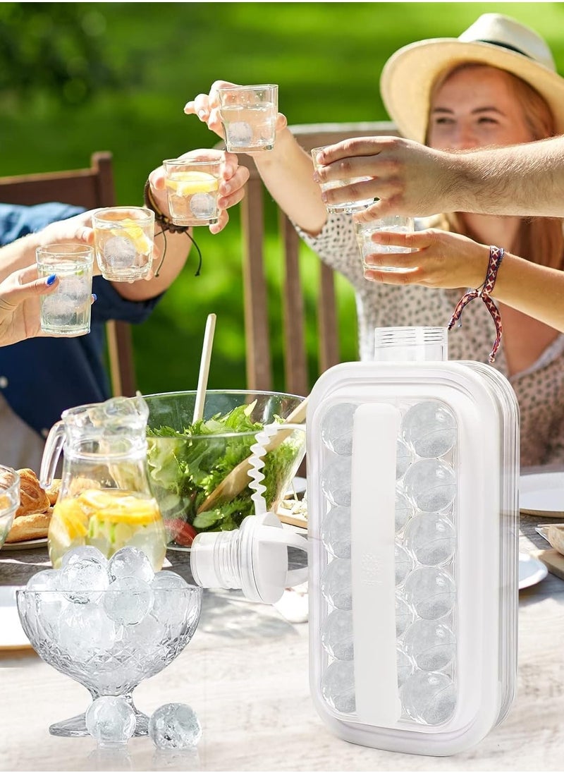 Beauenty - Ice Cube Trays 2 in 1 Portable Ice Ball Maker Kettle With 17 Grids Flat Body Lid Cooling Ice Pop/Cube Molds For  Cocktail ,Coffee , Juice, Water - Image 1