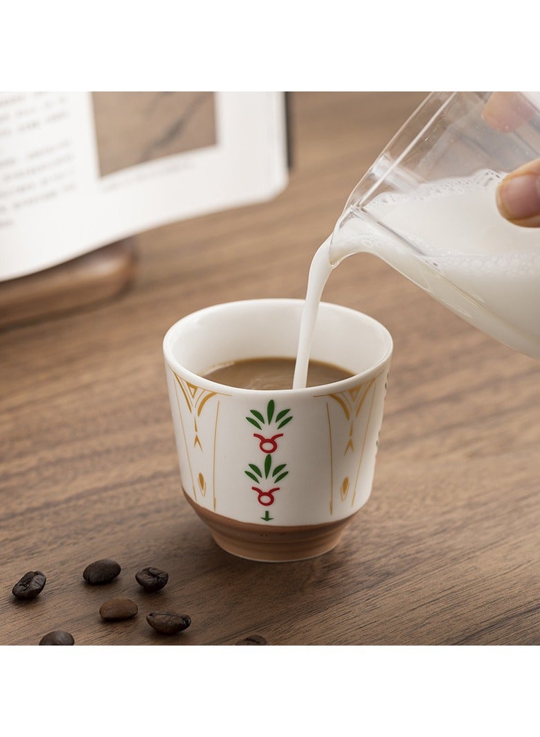 Vintage Floral Ceramic Tea Cup, Reusable Espresso Mug for Coffee & Tea Lovers, 1 Pcs, 150ml, green  - Image 5