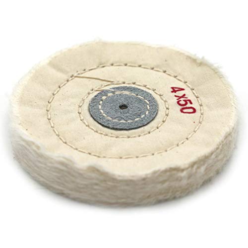 SWISSO 4 Inch Cloth Buffing Polishing Wheel Buffer Polish Grinder White Pad 4mm Arbor - Image 1