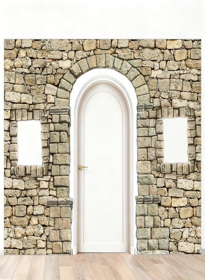 Oitnlaughter Nativity Bethlehem Porch Banners Bethlehem Cityscape Scene Door Decorations Nativity Christmas Story Scene Hanging Backdrop Porch Signs for Xmas Holiday Party Church VBS Photo Booth Prop Supplies - Image 1