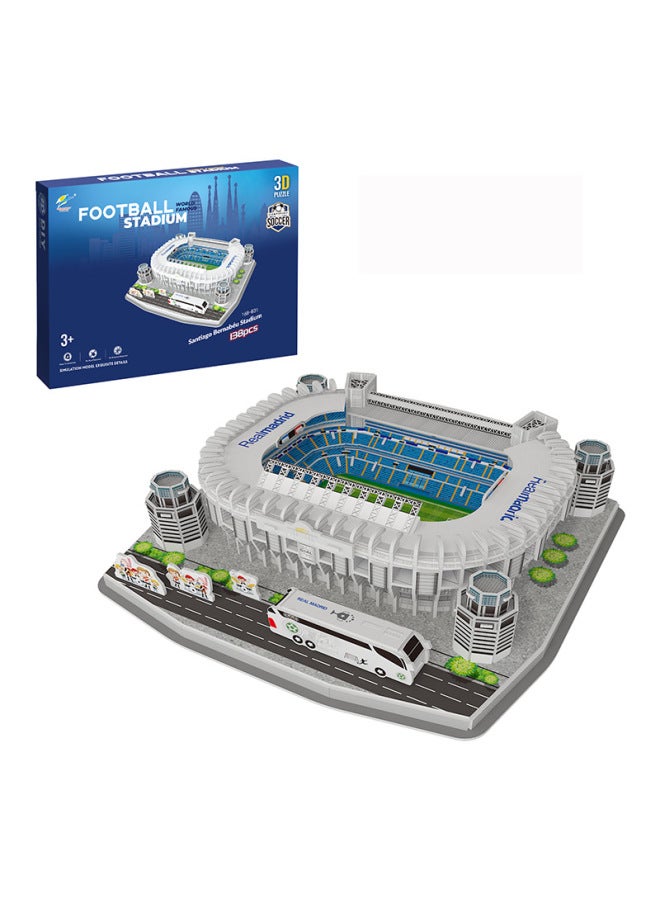 3D Jigsaw Puzzle World Cup Football Stadium Construction Stadium Model Children's DIY Puzzle Toy-Color:Real Madrid-Santiago Bernabeu Stadium (small) - Image 1
