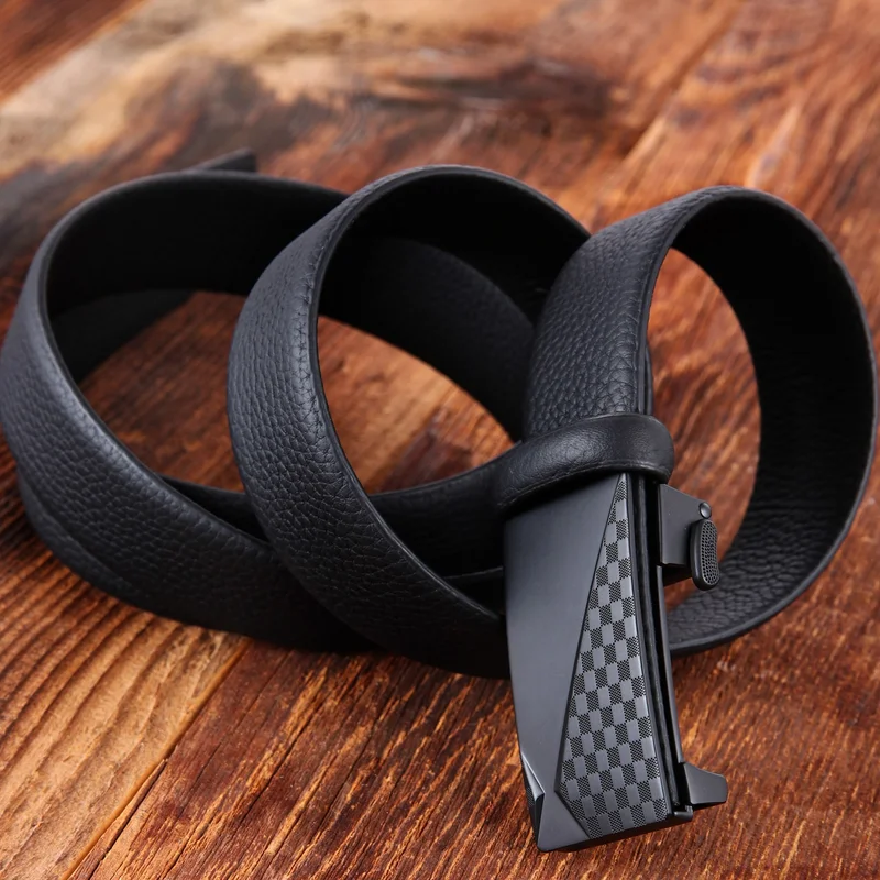 وليام بولو Williampolo Class Leather Men's Patterned Metal Buckle Belt