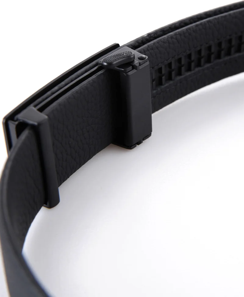 وليام بولو Williampolo Class Leather Men's Patterned Metal Buckle Belt