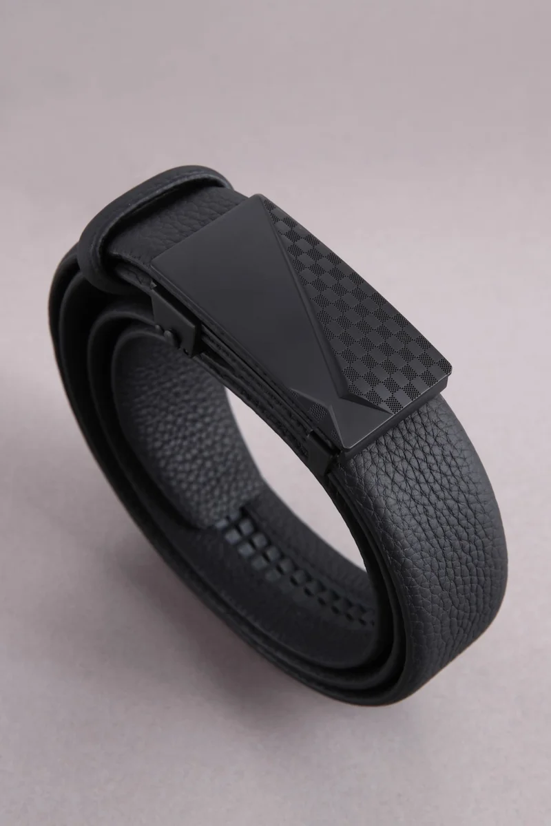 وليام بولو Williampolo Class Leather Men's Patterned Metal Buckle Belt