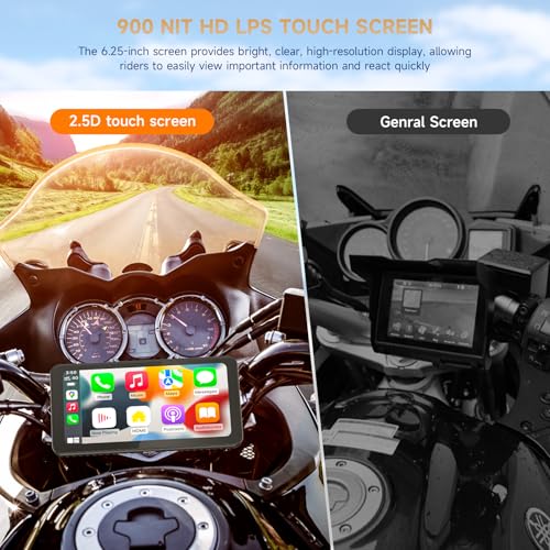 Spedal CL871 6.25" Motorcycle CarPlay ＆ Android Auto Screen, Full Body Waterproof, GPS Navigation for Motorbike, Bluetooth, Siri/G00gle Assistant - Image 4
