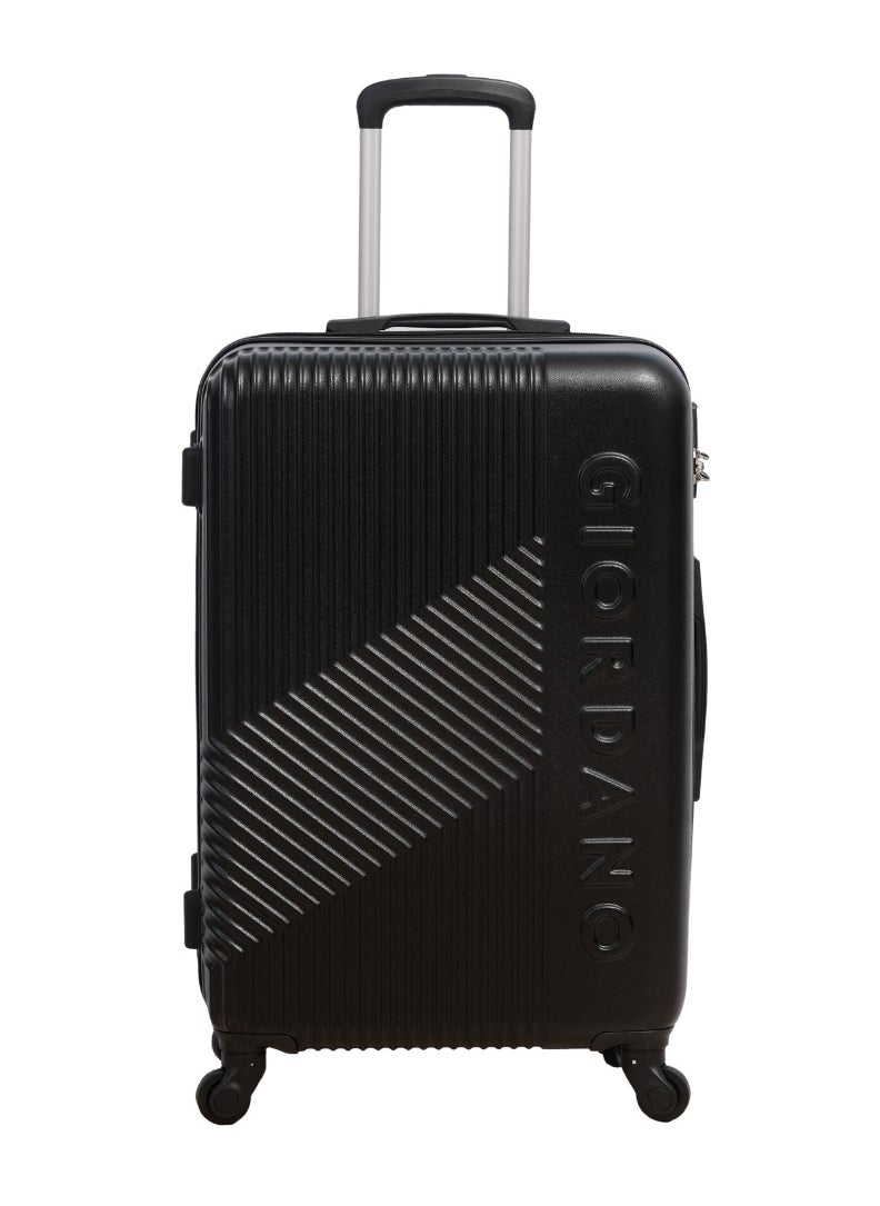 GIORDANO Logo Series Check-In Large Suitcase Black, ABS Hard Shell Lightweight Durable 4 Wheels Luggage Trolley Bag 28" With Secure 3 Digit Number Lock. 