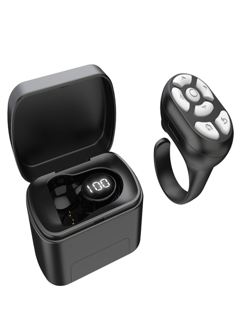 2 in 1 Multifunctional Smartphone BT Remote Control Finger Ring Remote / BT Controller Page Turner Compatible with iPhone iPad Android Phone White  - Image 4