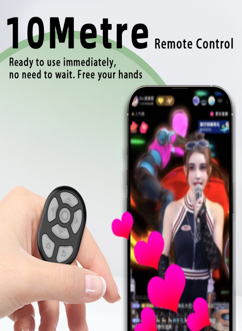 2 in 1 Multifunctional Smartphone BT Remote Control Finger Ring Remote / BT Controller Page Turner Compatible with iPhone iPad Android Phone White  - Image 2