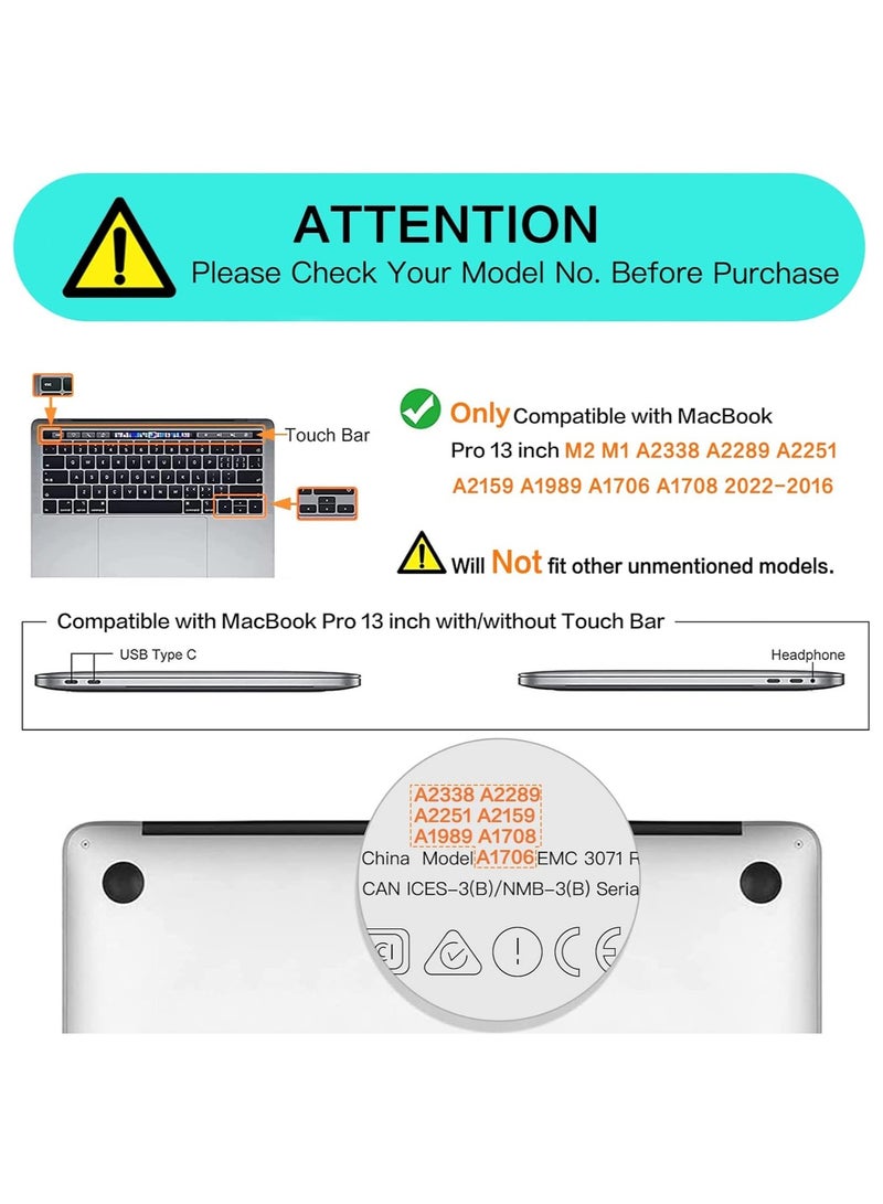 Mufaens Crystal Clear Case For MacBook Pro 13 inch Case M1 2016-2023 A2338/ A2251 A2289 A2159 A1989 A1706 A1708 Plastic Hard Shell Case Protective Cover (Clear)  - Image 2
