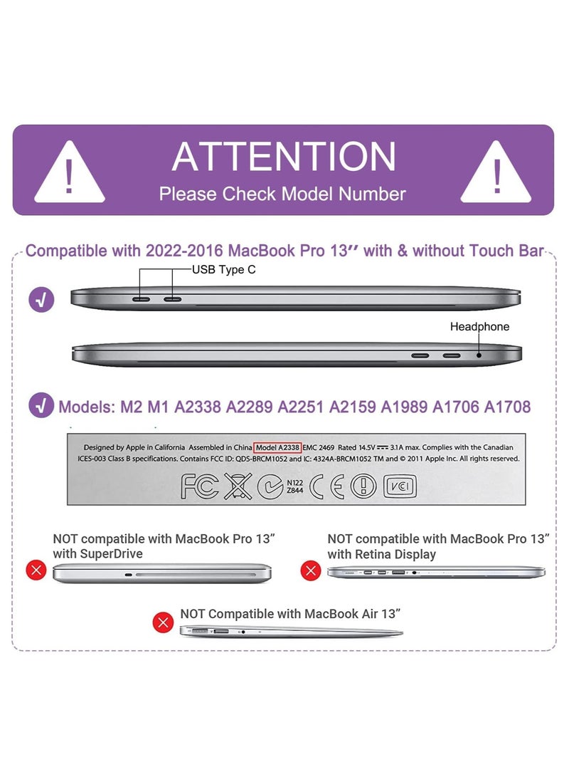 Mufaens Crystal Clear Case For MacBook Pro 13 inch Case M1 2016-2023 A2338/ A2251 A2289 A2159 A1989 A1706 A1708 Plastic Hard Shell Case Protective Cover (Clear)  - Image 5