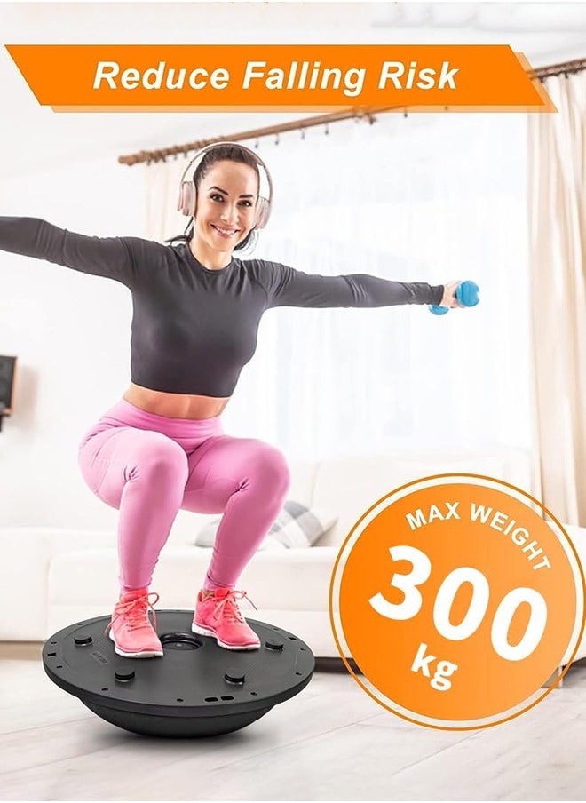 Garlo - Balance Ball Half Exercise Ball, Anti-Skid Balance Trainer Inflatable Yoga Ball for Home Gym, Workouts Core Strength Fitness Half Ball with Resistance Bands - Image 1