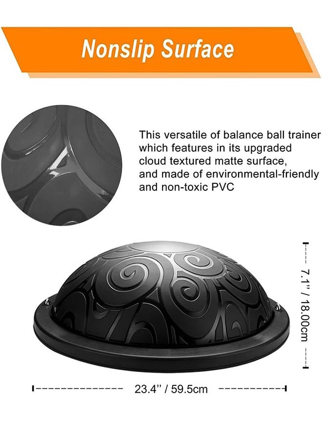 Garlo - Balance Ball Half Exercise Ball, Anti-Skid Balance Trainer Inflatable Yoga Ball for Home Gym, Workouts Core Strength Fitness Half Ball with Resistance Bands - Image 1
