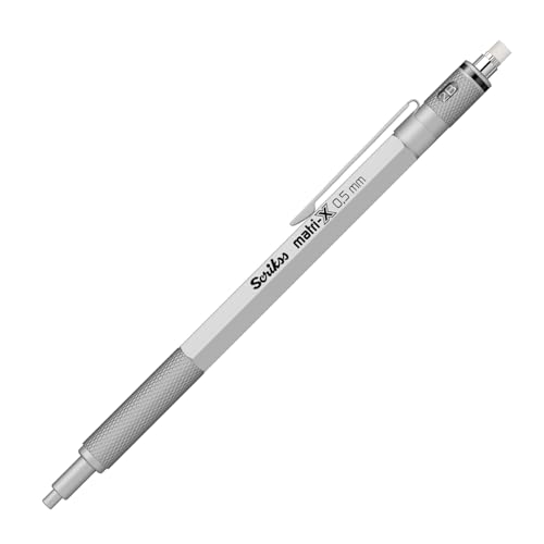 Scrikss 0.5mm Mechanical Clutch Lead Pen Pencil Light Gray Body Matri-X Series Eraser Included - Image 2