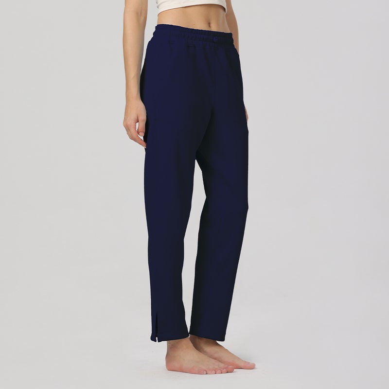 Quick-Dry Air Cotton Casual Slit Pants - Straight Leg Elastic Sports Trousers, Breathable & Comfortable for Everyday Wear