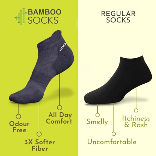 HEELIUM Men's Bamboo Socks | Ankle Length | Ultra-Soft & Sweat-wicking | Cushioned Sole with Anti-Bacterial Finish - Image 2