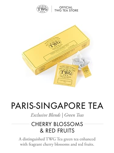 TWG Tea | Paris-Singapore Tea | Green Tea | Cherry Blossoms & Red Fruits | 15 Hand Sewn Cotton Teabags | Gift Set - Image 3