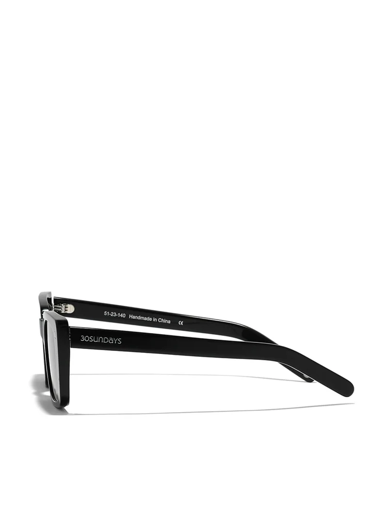 30Sundays THAT'S WOW Women Gray Sunglasses - Frame Material: Acetate - Lens Color: Gray- Frame Color: Black - Full Rim