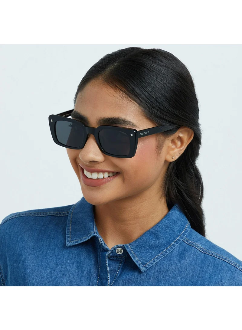 30Sundays THAT'S WOW Women Gray Sunglasses - Frame Material: Acetate - Lens Color: Gray- Frame Color: Black - Full Rim