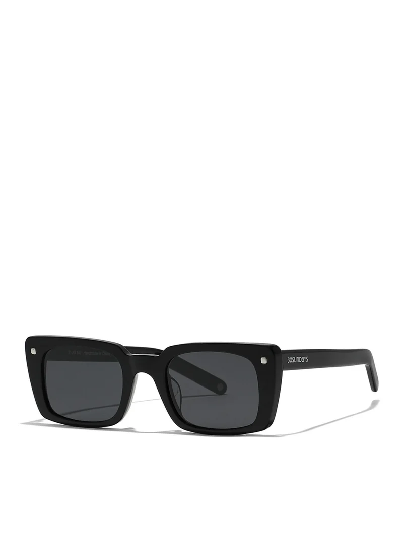 30Sundays THAT'S WOW Women Gray Sunglasses - Frame Material: Acetate - Lens Color: Gray- Frame Color: Black - Full Rim