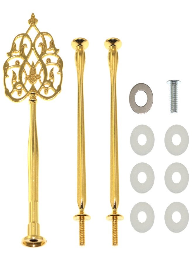 Lind Kitchen Cake Fruit Plate Stand 3 Tier Hanging Stand Flower Vine Head Heavy Metal Gold Scepter Head for Dessert Jewellery Candy Biscuit Displays - Image 1