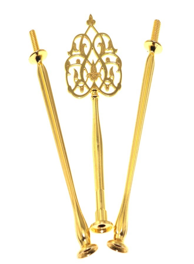 Lind Kitchen Cake Fruit Plate Stand 3 Tier Hanging Stand Flower Vine Head Heavy Metal Gold Scepter Head for Dessert Jewellery Candy Biscuit Displays - Image 2