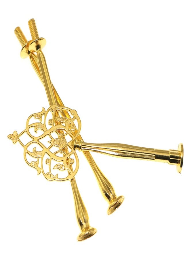 Lind Kitchen Cake Fruit Plate Stand 3 Tier Hanging Stand Flower Vine Head Heavy Metal Gold Scepter Head for Dessert Jewellery Candy Biscuit Displays - Image 3