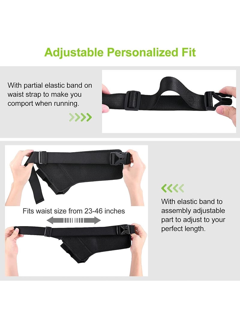 ChicAbode Running Waist Pack with Water Bottle Holder, Reflective Jogging Belt with Zipper Pockets and Headphone Hole, Adjustable Waterproof Waist Bag for Men and Women, for Fitness, Hiking, Training - Image 3