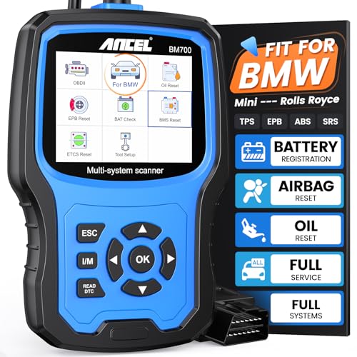 Ancel Ancel BM700 Fit for BMW OBD2 Scanner - Full System Diagnostic Scan Tool with All Reset Services, Battery Registration Tool for BMW Mini Cooper Code Reader, Enhanced CBS Reset/Correct, EGS, CAS Reset - Image 1