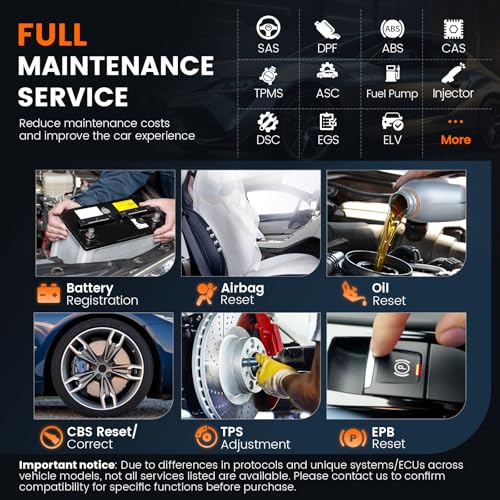 Ancel Ancel BM700 Fit for BMW OBD2 Scanner - Full System Diagnostic Scan Tool with All Reset Services, Battery Registration Tool for BMW Mini Cooper Code Reader, Enhanced CBS Reset/Correct, EGS, CAS Reset - Image 4