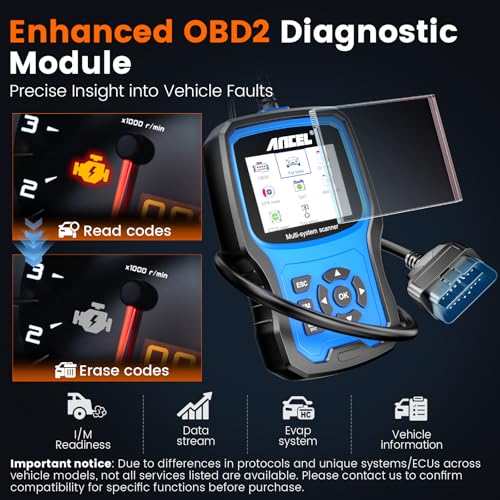 Ancel Ancel BM700 Fit for BMW OBD2 Scanner - Full System Diagnostic Scan Tool with All Reset Services, Battery Registration Tool for BMW Mini Cooper Code Reader, Enhanced CBS Reset/Correct, EGS, CAS Reset - Image 5