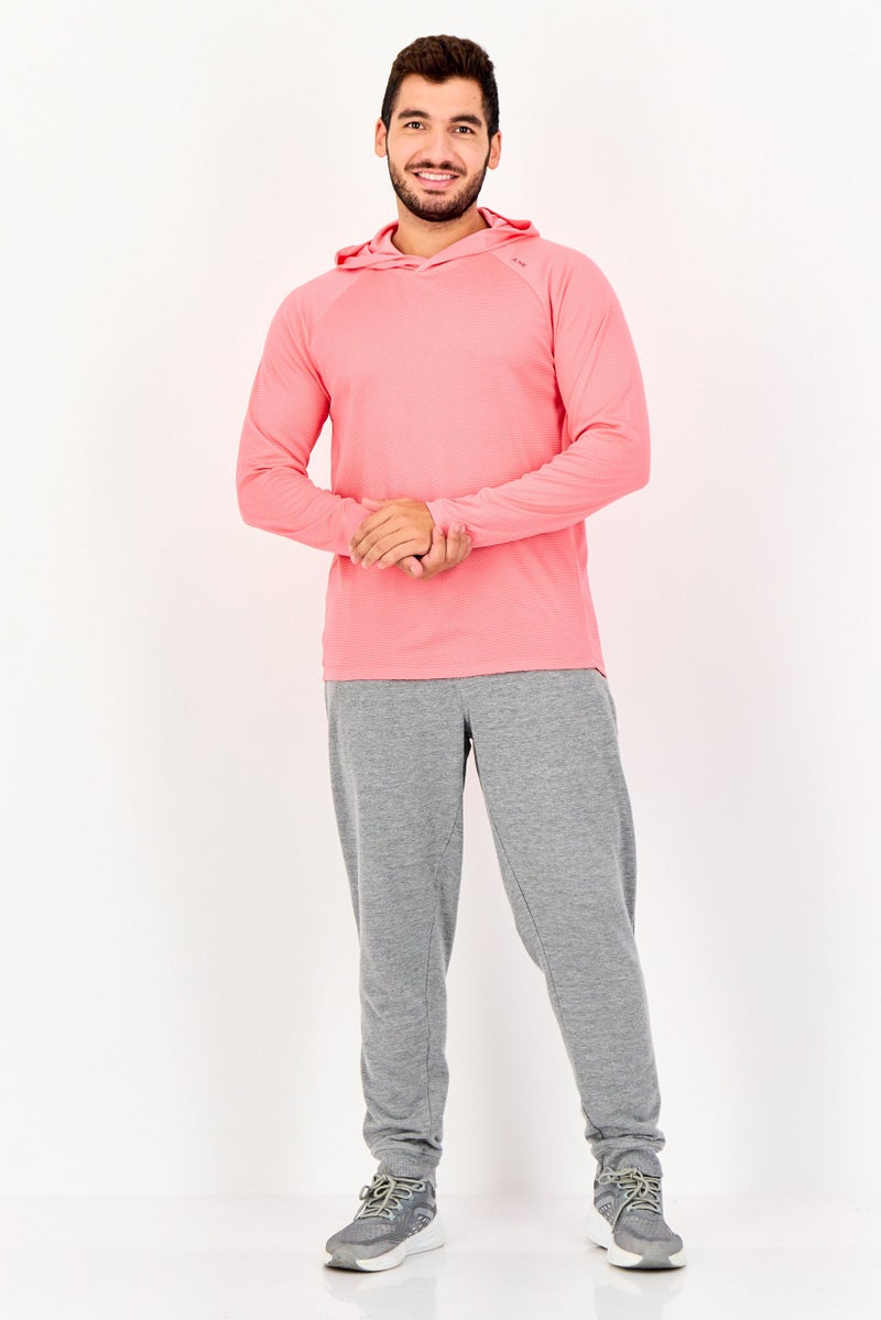 Alive Men Sportswear Fit Training Hoodie, Dark Pink - Image 3