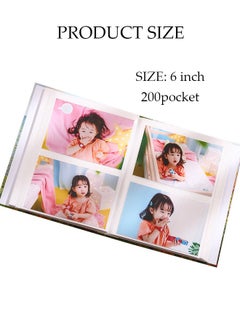 DUNISO 200 Pockets Foil Stamping Photo Album for 6 Inches Photos Portable Photo Album for Family Wedding Boys Girls  - Image 3