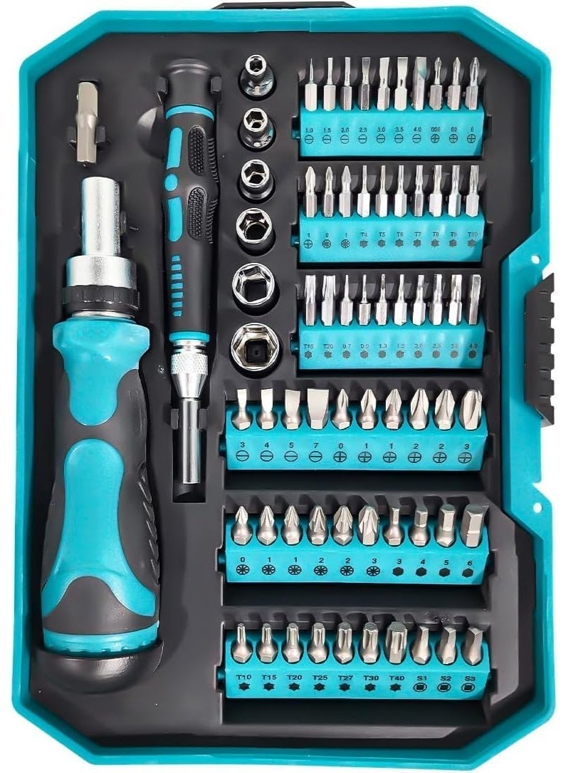 Giffex 69 Multi-Bit Ratchet Screwdriver Set, Featuring Two Different Handle Sizes And a Comprehensive Variety Of Bits For Precision And General-Purpose Work - Image 1
