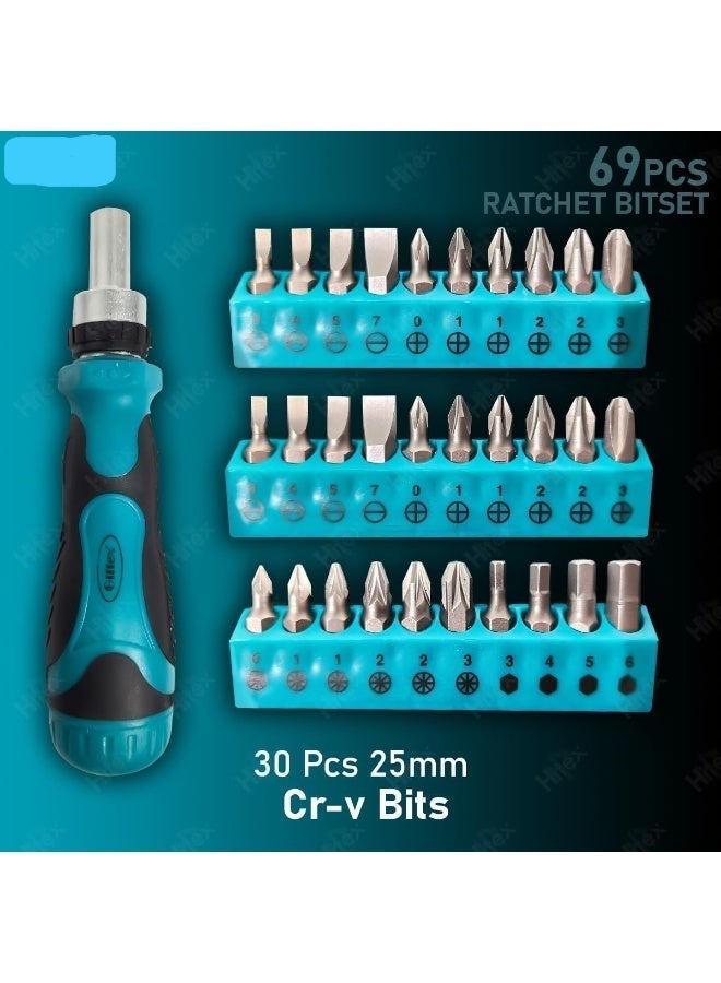 Giffex 69 Multi-Bit Ratchet Screwdriver Set, Featuring Two Different Handle Sizes And a Comprehensive Variety Of Bits For Precision And General-Purpose Work - Image 2
