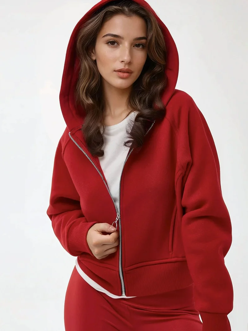 Relaxed Fit Zippered Hoodie