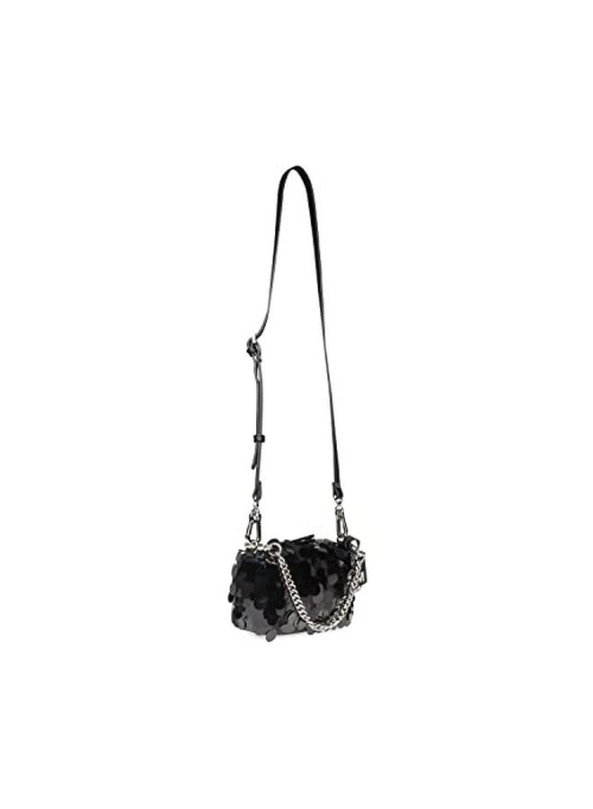 STEVE MADDEN حقيبة نوبليب الصغيرة المزينة بالترتر باللون الأسود  - Image 2