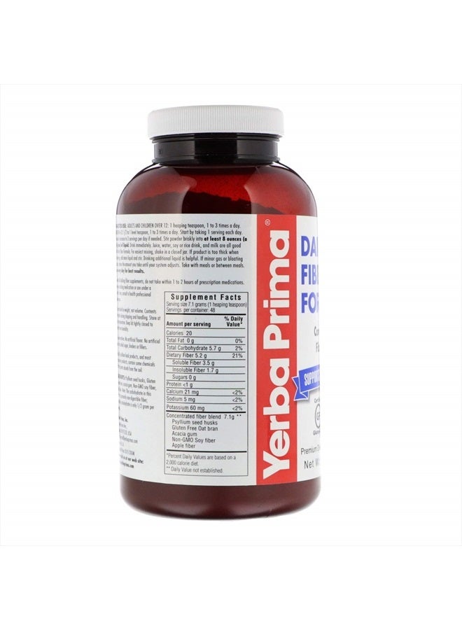 Yerba Prima Daily Fiber Formula Powder - 12 oz (Pack of 4) - Soluble & Insoluble Dietary Fiber Supplement - Gut Health - Vegan, Non-GMO, Gluten-Free - Image 4