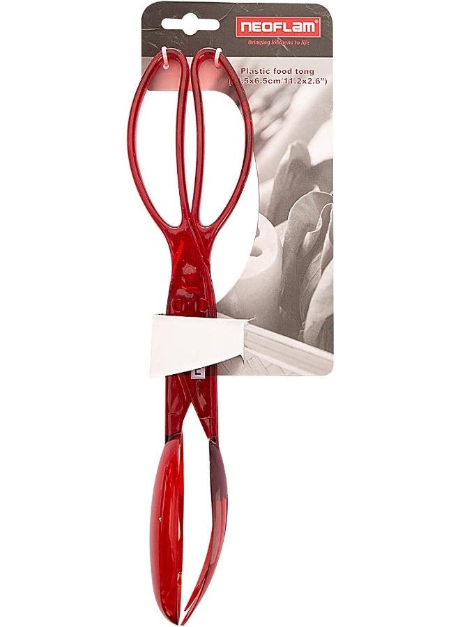 Plastic Food Tong 28.5 X 6.7 CM Red