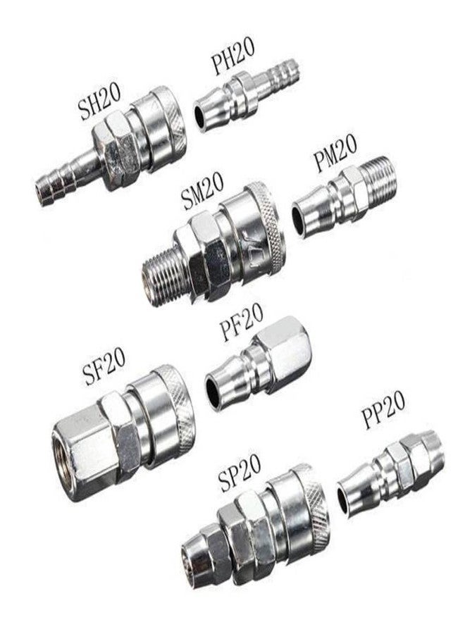 HOSEMART وصلة سريعة HOSEMART Pneumatic PF20 - عبوة من 10 وصلات سريعة لخرطوم هواء ألومنيوم 1/4 BSP - Image 2