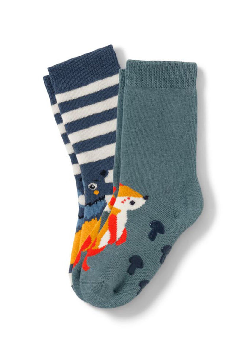 Tchibo Kids Boy 2 Pairs Textured Socks, Sage  - Image 1