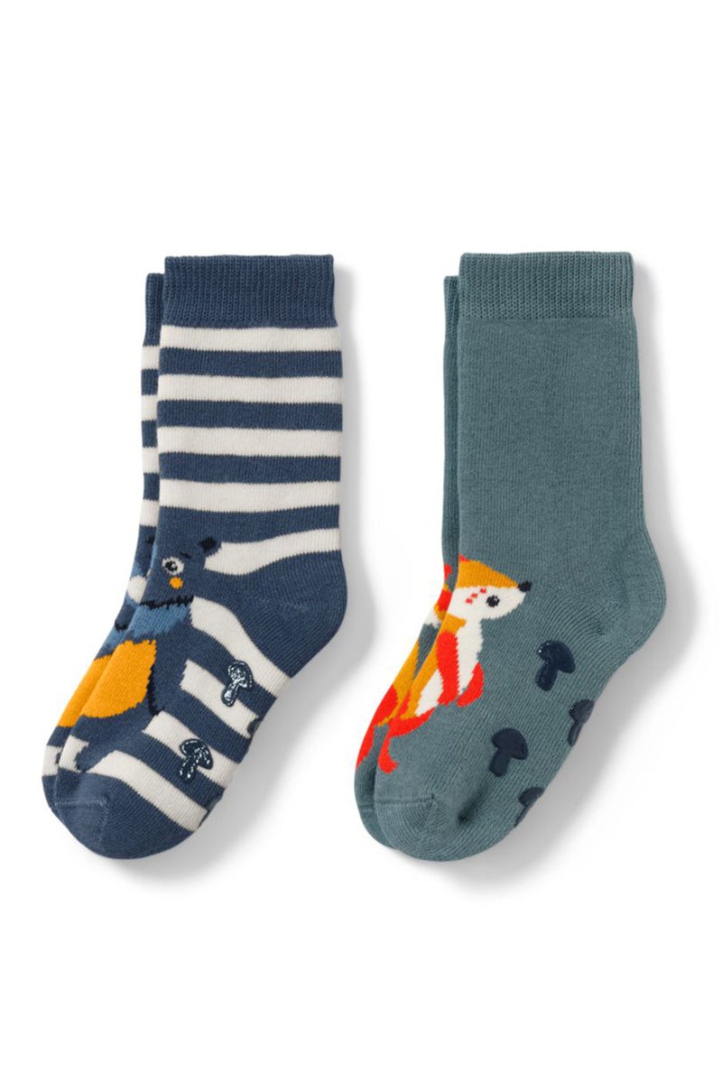 Tchibo Kids Boy 2 Pairs Textured Socks, Sage  - Image 2