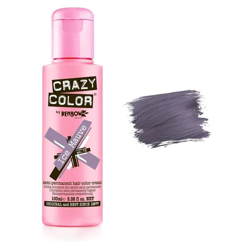 Crazy Color Semi Permanent Hair Colour Ice Mauve 75 100 ml - Image 3