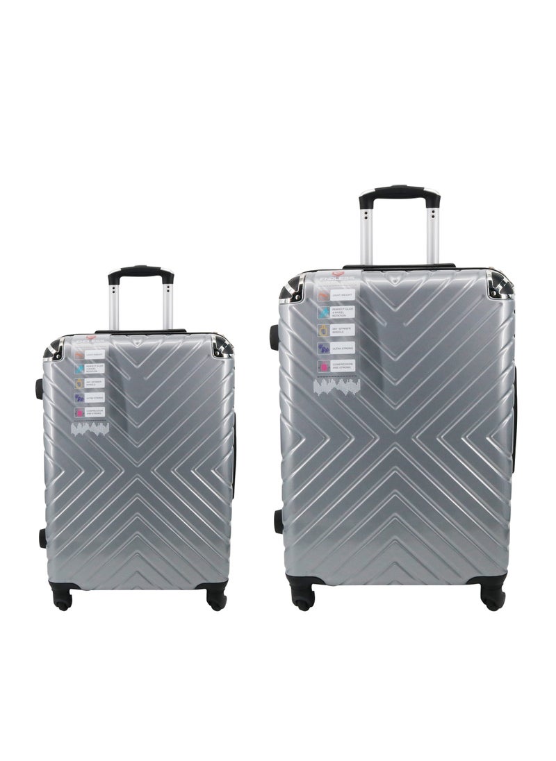 ENDLESS  Set Of 2 Luggage Trolleys - 75cm & 65cm (Check-In) Hardsided Suitcase With In-Built TSA Lock and Spinner Wheels | Material: Polycarbonate + ABS | Carry on Luggage  - Image 1