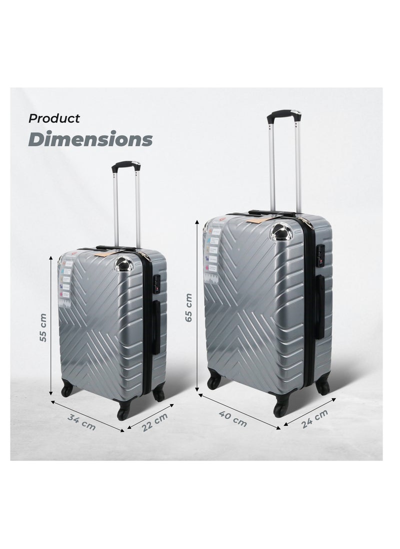ENDLESS  Set Of 2 Luggage Trolleys - 75cm & 65cm (Check-In) Hardsided Suitcase With In-Built TSA Lock and Spinner Wheels | Material: Polycarbonate + ABS | Carry on Luggage  - Image 3