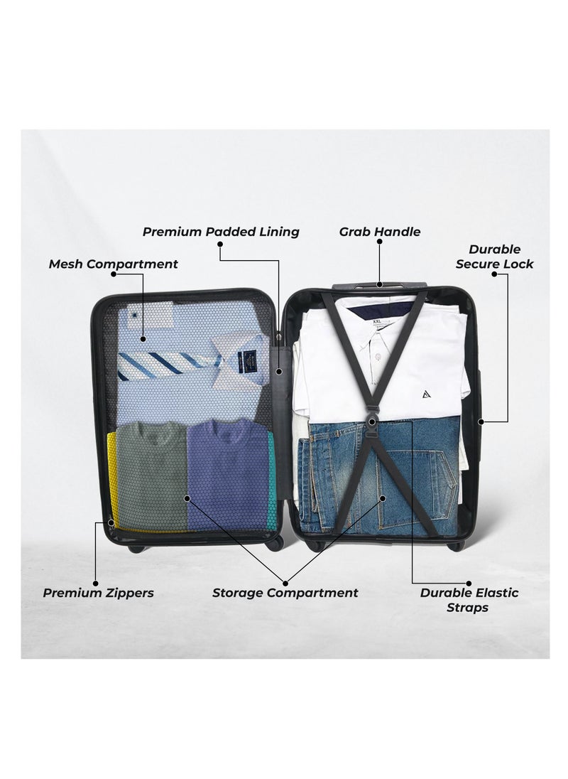 ENDLESS  Set Of 2 Luggage Trolleys - 75cm & 65cm (Check-In) Hardsided Suitcase With In-Built TSA Lock and Spinner Wheels | Material: Polycarbonate + ABS | Carry on Luggage  - Image 4