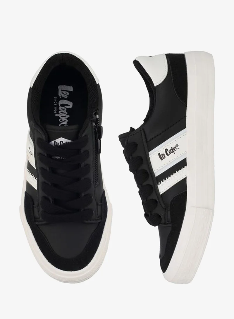 لي كوبر Boys Logo Print Lace-Up Ankle Sneakers